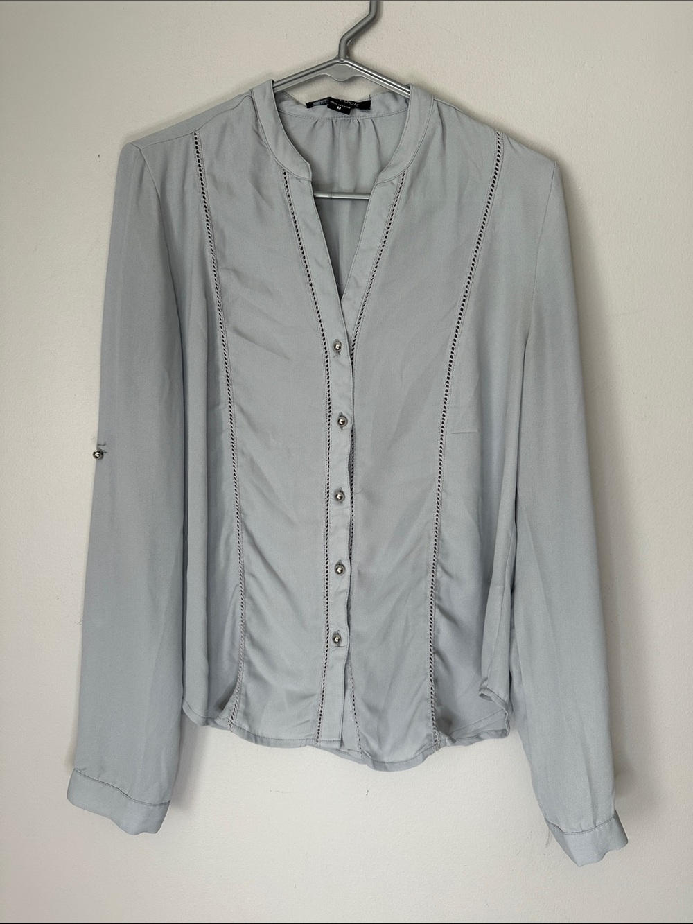 Light Blue Women's Button-Front Blouse size M